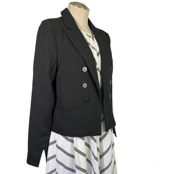 Romeo & Juliet Open Front Split-Cuff Blazer, Black Polyester - Size Medium NWOT - Picture 8 of 8